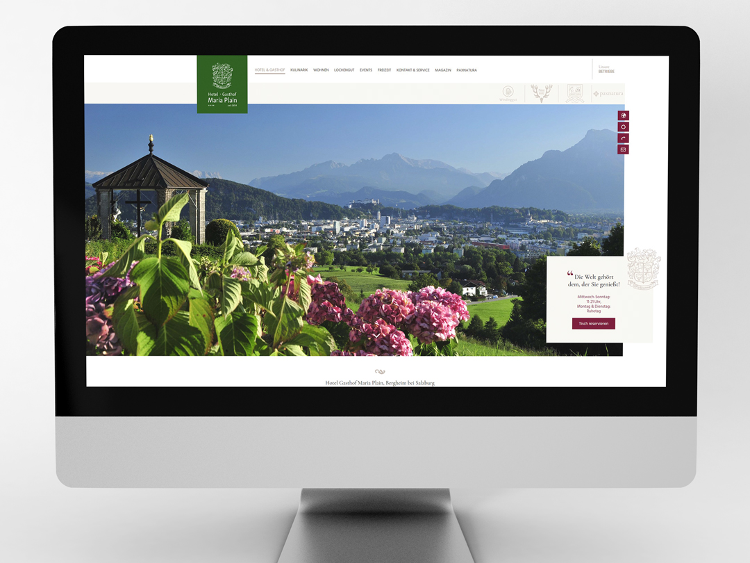 Website des Hotel Gasthof Maria Plain